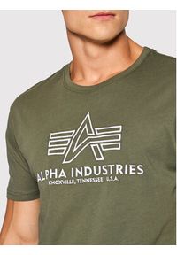 Alpha Industries T-Shirt Basic 118505 Zielony Regular Fit. Kolor: zielony. Materiał: bawełna #4