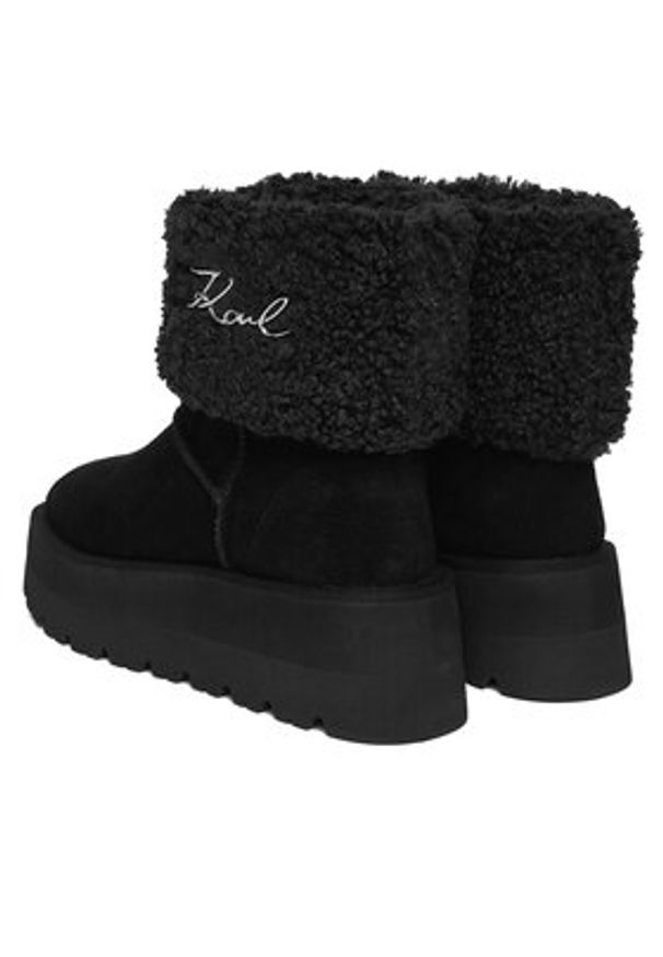 Karl Lagerfeld - KARL LAGERFELD Śniegowce KL48653 Czarny. Kolor: czarny. Materiał: zamsz, skóra