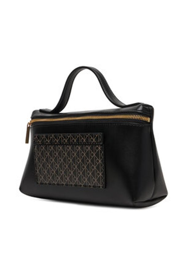 Calvin Klein Kosmetyczka Emblem Aop Beauty Case Giftset LV04F1102G Czarny. Kolor: czarny. Materiał: skóra