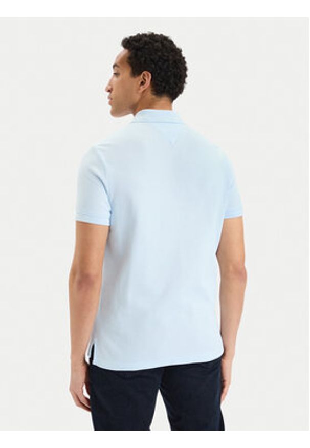 TOMMY HILFIGER - Tommy Hilfiger Polo MW0MW43046 Niebieski jasny Regular Fit. Typ kołnierza: polo. Kolor: niebieski. Materiał: bawełna