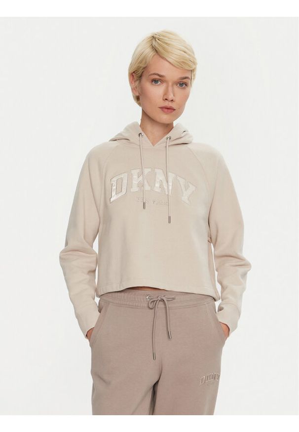 DKNY Sport Bluza DP4T9811 Écru Regular Fit. Materiał: bawełna, syntetyk. Styl: sportowy