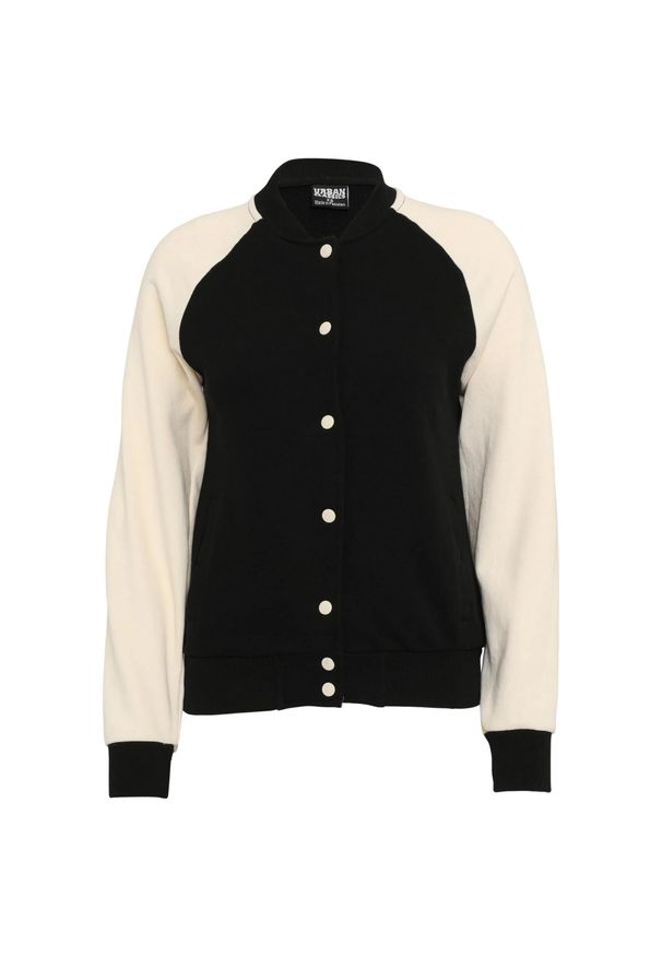 Urban Classics - Lekka Bluza Damska Frotte Typu Varsity. Kolor: beżowy, wielokolorowy, czarny