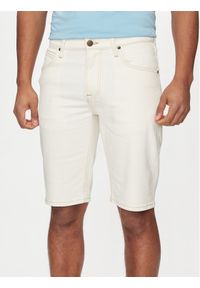 Lee Szorty jeansowe 5 Pocket 112349236 Écru Regular Fit. Materiał: lyocell, bawełna