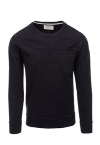Ombre Clothing - Bluza męska bez kaptura z kieszonką - czarna V6 B1277 - XXL. Typ kołnierza: bez kaptura. Kolor: czarny. Materiał: bawełna