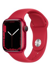 APPLE - Smartwatch Apple Watch 7 GPS 41mm aluminium, (PRODUCT)RED | (PRODUCT)RED pasek sportowy. Rodzaj zegarka: smartwatch. Styl: sportowy