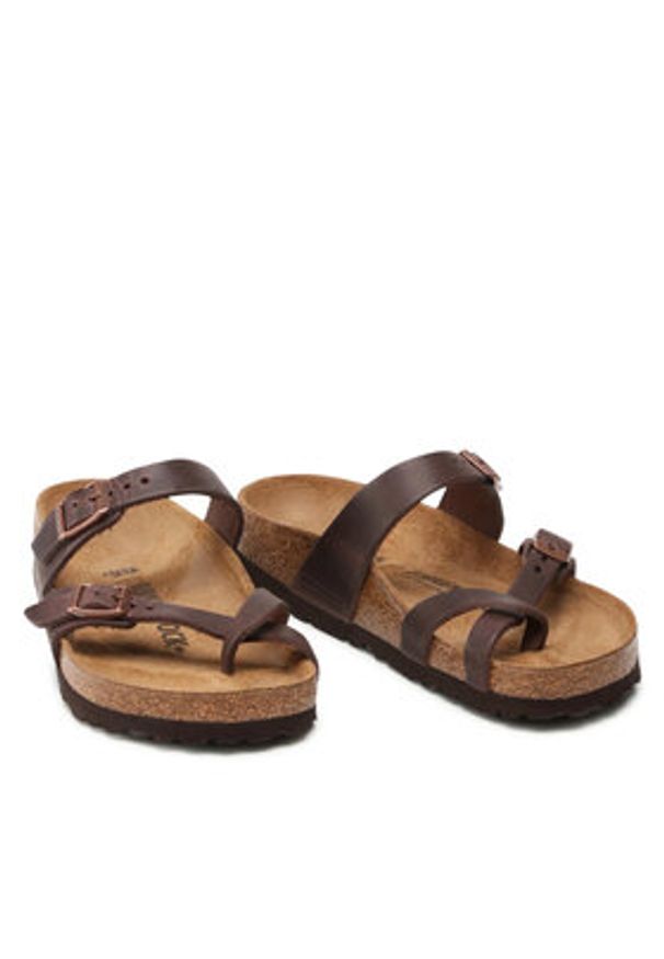 Birkenstock Japonki Mayari 0171321 Brązowy. Kolor: brązowy. Materiał: skóra, nubuk