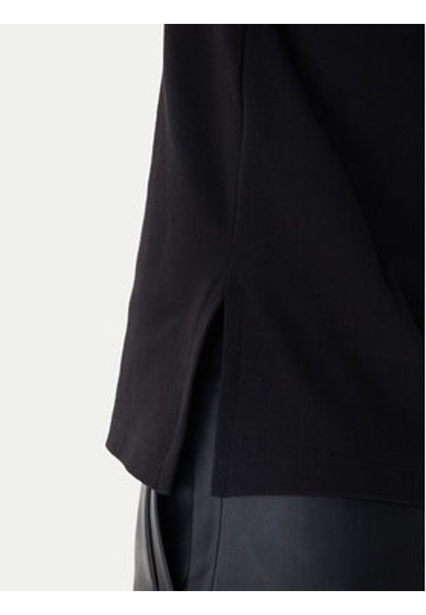 Karl Lagerfeld - KARL LAGERFELD T-Shirt B1W17008 Czarny Regular Fit. Typ kołnierza: dekolt w karo. Kolor: czarny. Materiał: bawełna