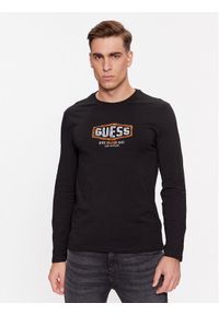 Guess Longsleeve M4RI34 J1314 Czarny Slim Fit. Kolor: czarny. Materiał: bawełna. Długość rękawa: długi rękaw