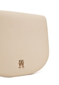 TOMMY HILFIGER - Tommy Hilfiger Torebka Th Logotape Saddle Bag AW0AW17184 Écru. Materiał: skórzane #4