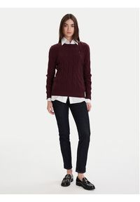 TOMMY HILFIGER - Tommy Hilfiger Sweter WW0WW43586 Bordowy Regular Fit. Kolor: czerwony. Materiał: wełna #3