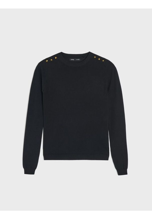 Sinsay - Wiskozowy sweter - czarny. Kolor: czarny. Materiał: wiskoza