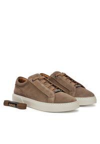 BOSS Sneakersy GaryTenn 50534292 Beżowy. Kolor: beżowy. Materiał: skóra, zamsz