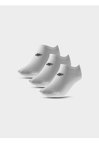 4f - 4F Skarpetki krótkie (3-pack) damskie - białe 35-38. Kolor: biały. Materiał: dzianina, elastan, poliamid, materiał, bawełna, skóra. Sport: turystyka piesza #1
