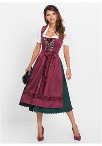 bonprix - Bluzka w ludowym stylu. Typ kołnierza: kołnierz z falbankami, dekolt w karo. Kolor: biały. Styl: elegancki