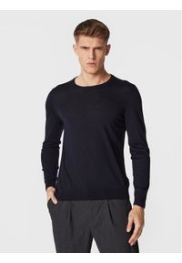 BOSS - Boss Sweter Leno-P 50468239 Granatowy Slim Fit. Kolor: niebieski. Materiał: wełna #1