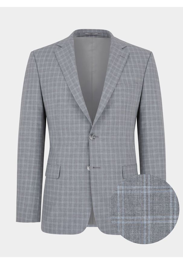 Pako Lorente - PAKO LORENTE – Szara marynarka garniturowa P22SF-3G-008-S-S. Okazja: na ślub cywilny, na wesele. Kolor: szary. Materiał: wełna, poliester, elastan. Styl: boho