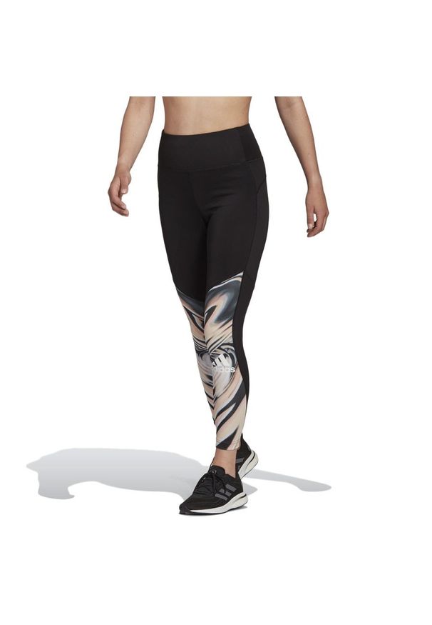 Adidas - adidas X Zoe Saldana Feelbrilliant Aeroready 7/8 Printed Sport Tights > GS3899. Okazja: do domu. Stan: podwyższony. Materiał: materiał, poliester, elastan. Styl: sportowy. Sport: fitness