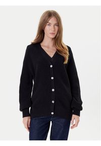 Guess Kardigan W5YR06 Z3OO0 Czarny Regular Fit. Kolor: czarny. Materiał: akryl, bawełna