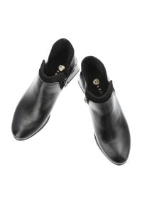Czarne Botki Armodo Eleganckie Obuwie Damskie. Okazja: na co dzień. Kolor: czarny. Materiał: skóra. Szerokość cholewki: normalna. Obcas: na obcasie. Styl: elegancki. Wysokość obcasa: średni #3