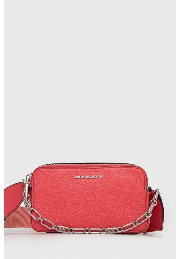 MICHAEL Michael Kors torebka skórzana kolor granatowy. Kolor: różowy. Materiał: skórzane