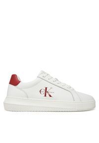 Calvin Klein Jeans Sneakersy Chunky Cupsole Monologo YM0YM01317 Biały. Kolor: biały. Materiał: skóra