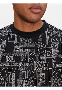 Karl Lagerfeld - KARL LAGERFELD T-Shirt 755060 541224 Czarny Regular Fit. Typ kołnierza: dekolt w karo. Kolor: czarny. Materiał: bawełna #2