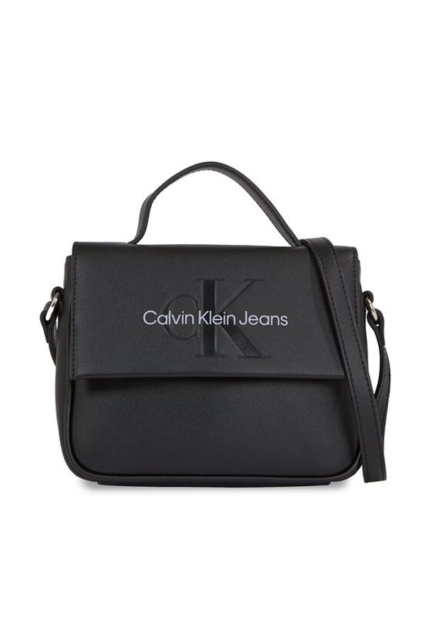 Calvin Klein Jeans Torebka Sculpted Boxy Flap Cb20 Mono K60K610829 Czarny. Kolor: czarny. Materiał: skórzane