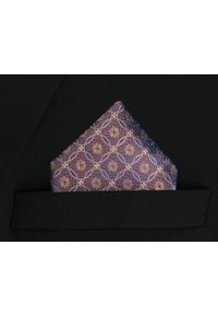 Poszetka Męska, Elegancka - Alties - Geometryczny Wzór, Odcienie Brązu. Kolor: brązowy, beżowy, wielokolorowy. Materiał: poliester. Wzór: geometria