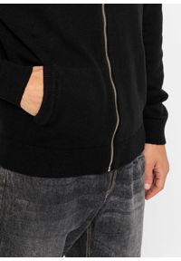 bonprix - Sweter rozpinany z bawełny z recyklingu. Kolor: czarny. Materiał: bawełna #2