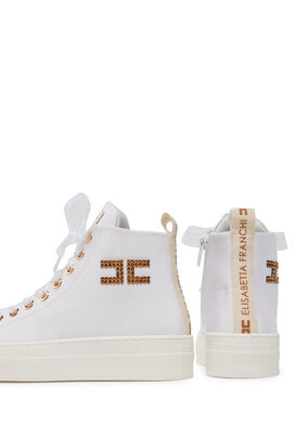 Elisabetta Franchi Sneakersy F4-A9E-0243 Biały. Kolor: biały. Materiał: materiał