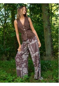 only - ONLY Top Silla 15374051 Brązowy Regular Fit. Kolor: brązowy. Materiał: bawełna #3