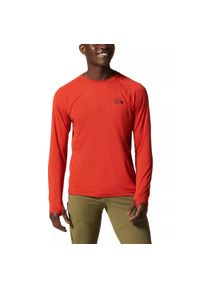MOUNTAIN HARDWEAR - Koszulka sportowa z długim rękawem Crater Lake Long Sleeve Crew - czerwona. Kolor: czerwony. Długość rękawa: długi rękaw. Długość: długie. Sport: kolarstwo