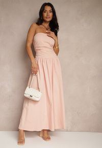 Renee - Różowa Koktajlowa Bawełniana Sukienka Bodycon Filitera. Kolor: różowy. Materiał: bawełna. Typ sukienki: bodycon. Styl: wizytowy #3