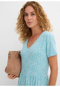 bonprix - Sukienka z dżerseju, z mieszanki wiskozy. Kolor: niebieski. Materiał: wiskoza, jersey, skóra #3