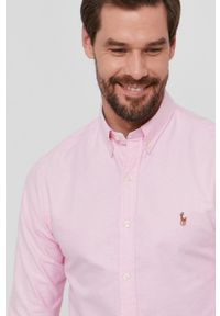 Polo Ralph Lauren - Koszula bawełniana. Typ kołnierza: polo. Kolor: różowy. Materiał: bawełna #1