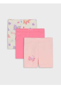 Sinsay - Krótkie legginsy 3 pack - kremowy. Kolor: kremowy. Długość: krótkie