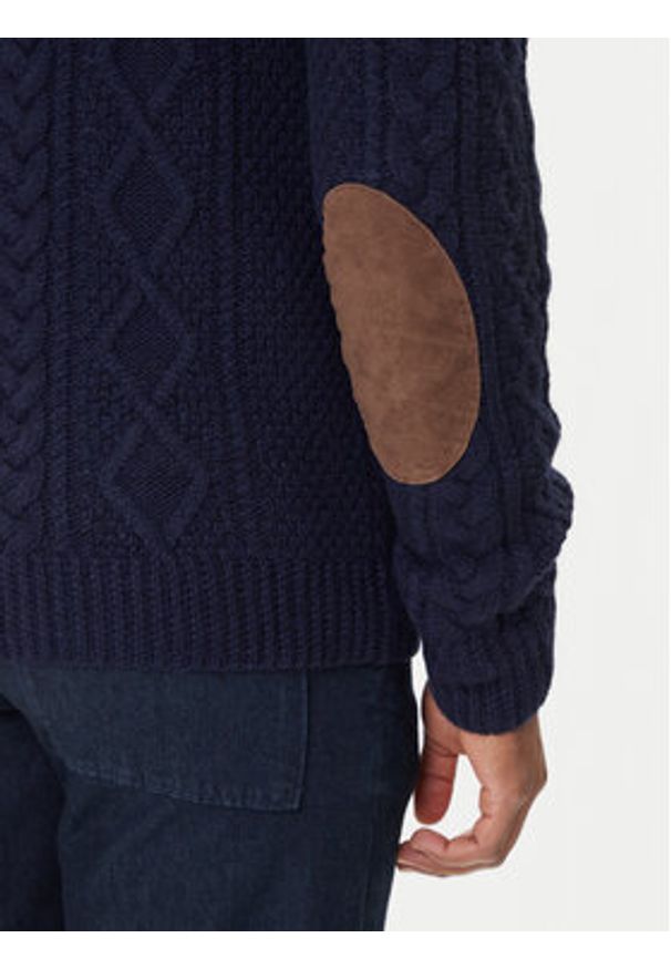 Polo Ralph Lauren Sweter 7,10978E+11 Granatowy Regular Fit. Typ kołnierza: polo. Kolor: niebieski. Materiał: wełna