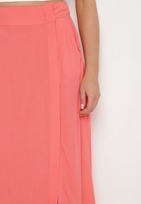 Born2be - Pomarańczowa Spódnica z Wiskozy o Rozkloszowanym Kroju Galinelle. Okazja: na co dzień. Kolor: pomarańczowy. Materiał: wiskoza. Styl: elegancki, casual #7