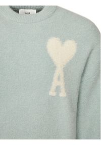 AMI PARIS - AMI Paris Sweter UKS025.KN0032 Błękitny Regular Fit. Kolor: niebieski. Materiał: wełna #6