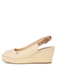 TOMMY HILFIGER - Tommy Hilfiger Espadryle Iconic Elba Sling Back Wedge FW0FW04788 Beżowy. Kolor: beżowy. Materiał: materiał #2