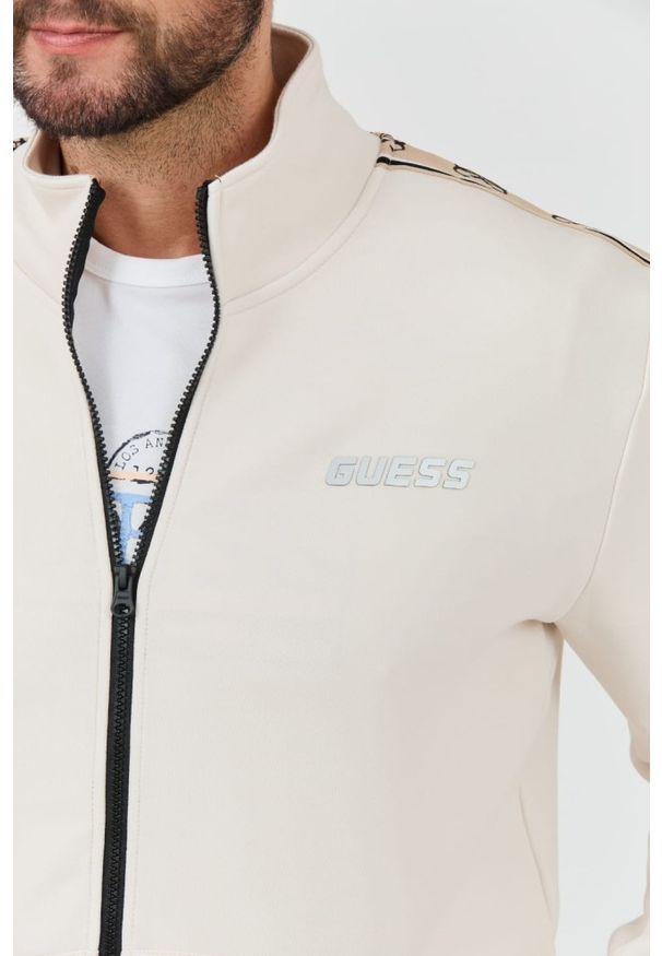 Guess - GUESS Beżowa męska bluza Mickey Full Zip, Rozmiar XL. Kolor: beżowy