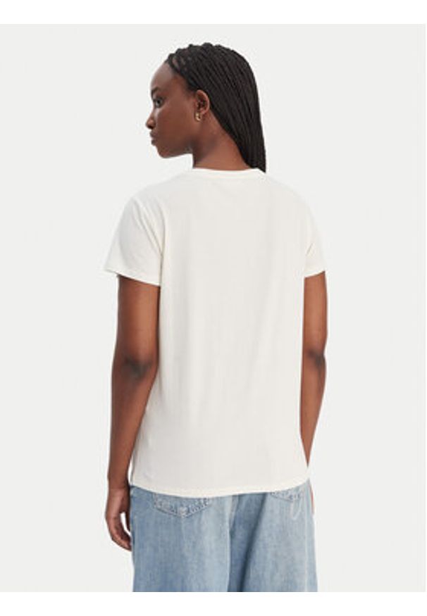 Liu Jo Sport T-Shirt TA6056 JS923 Écru Regular Fit. Kolor: kremowy. Materiał: bawełna. Styl: sportowy
