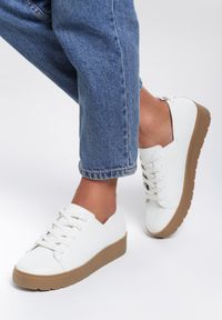 Renee - Białe Sneakersy Luxurious. Kolor: biały. Obcas: na platformie #6