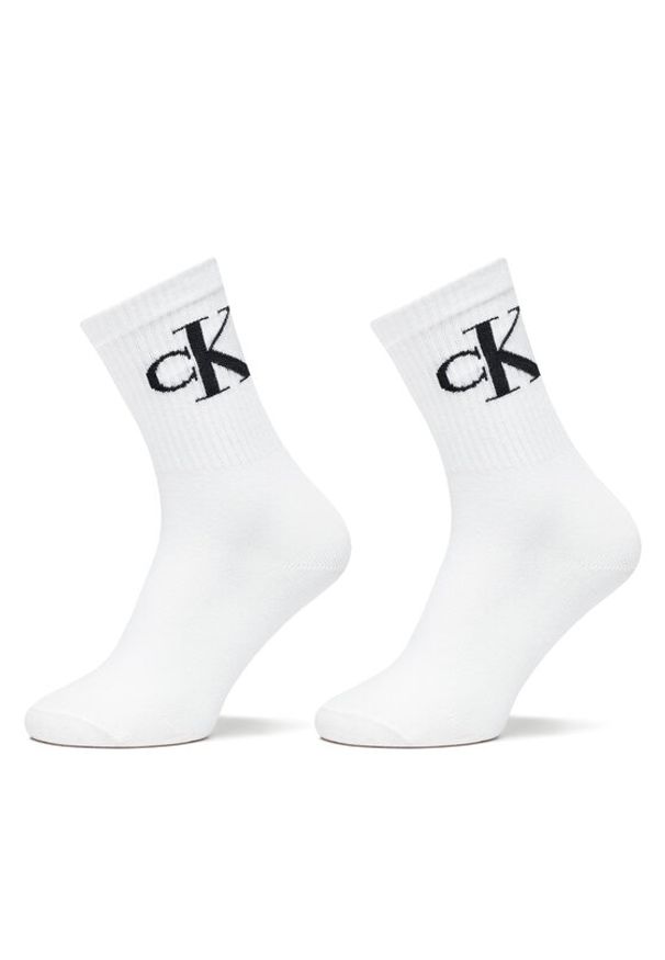 Calvin Klein Jeans Skarpety długie 701228811 Biały. Kolor: biały. Materiał: materiał, bawełna