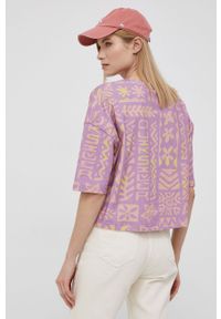 Quiksilver t-shirt bawełniany kolor fioletowy. Kolor: fioletowy. Materiał: bawełna #3