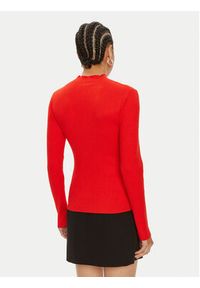 Morgan Sweter 241-MELINE Czerwony Slim Fit. Kolor: czerwony. Materiał: syntetyk, wiskoza #5