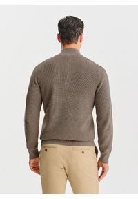 Pako Lorente - PAKO LORENTE - Brązowy sweter z rozpinaną stójką. Okazja: na co dzień. Typ kołnierza: kołnierzyk stójkowy. Kolor: brązowy. Materiał: wełna, bawełna. Sezon: jesień. Styl: casual #8