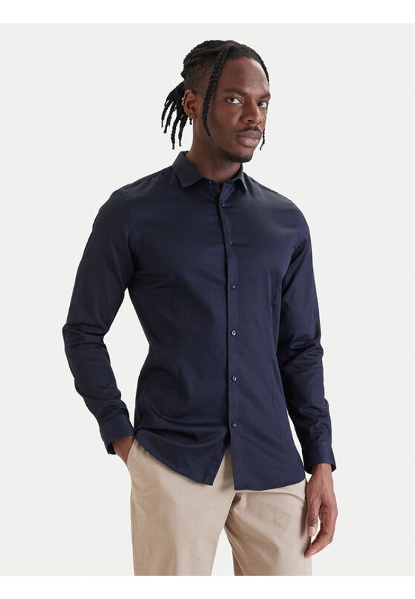 Jack & Jones Koszula Parma 12097662 Granatowy Slim Fit. Kolor: niebieski. Materiał: bawełna
