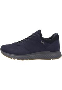 ecco - Buty do chodzenia męskie Ecco Sneaker Exostride M Low Gtx. Kolor: niebieski. Materiał: skóra. Szerokość cholewki: normalna. Sport: turystyka piesza #1