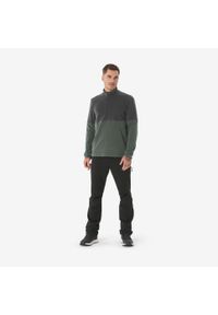 quechua - Polar turystyczny męski Quechua MH500. Kolor: zielony, czarny, wielokolorowy. Materiał: poliester, materiał